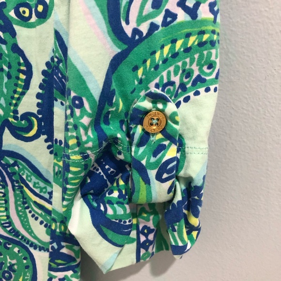 Lilly Pulitzer Blue/Green Paisley Print Tunic Dress Size Small - Picture 8 of 8